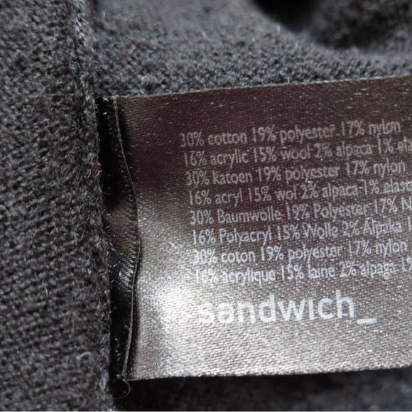 Sandwich Long Sleeve Knit Wool Blend Dress Color Block Detail Scoop Neck Medium - Picture 11 of 11